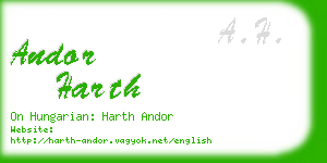 andor harth business card